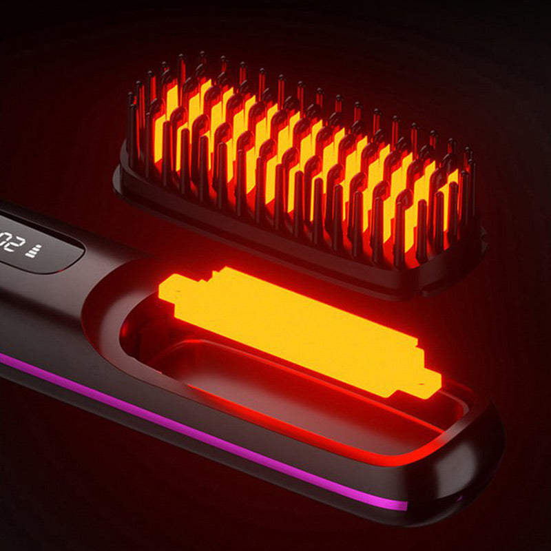 🔥Summer Hot Sale🎁Wireless Ceramic Heating Hair Straightening Comb