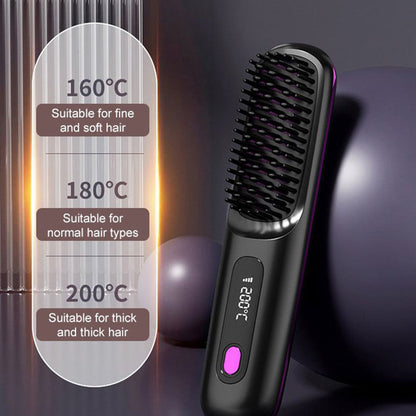 🔥Summer Hot Sale🎁Wireless Ceramic Heating Hair Straightening Comb