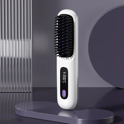 Wireless Ceramic Heating Hair Straightening Comb