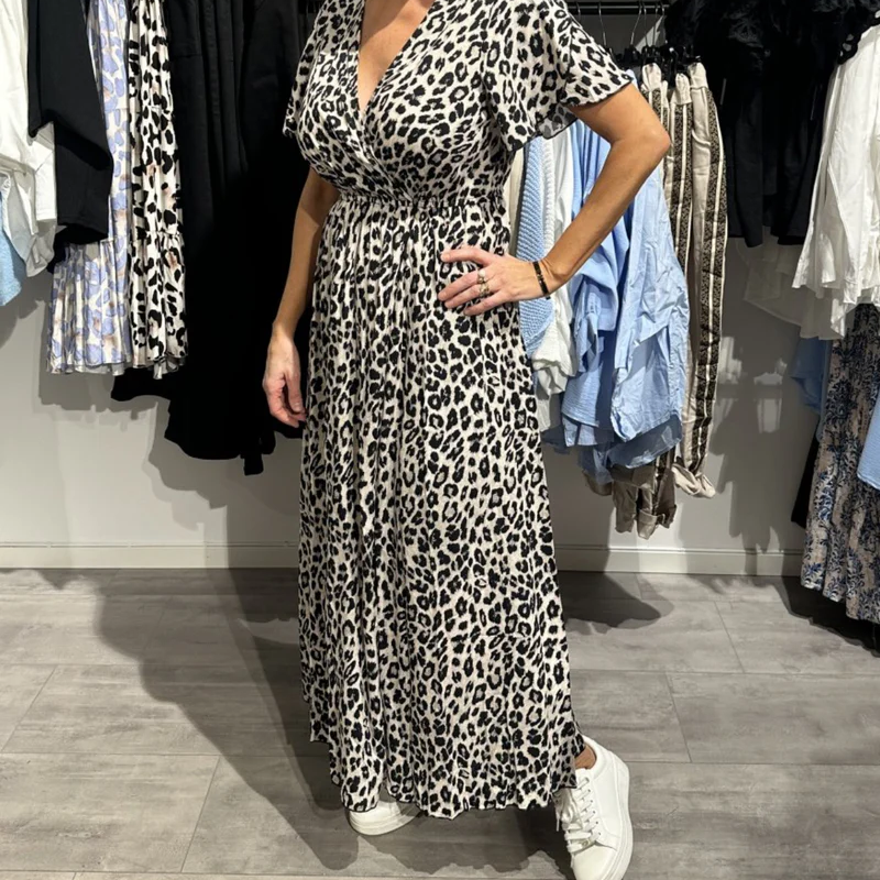 🔥Summer Hot Sale 49％ OFF💝Women’s Fashion Leopard Print Maxi Dress