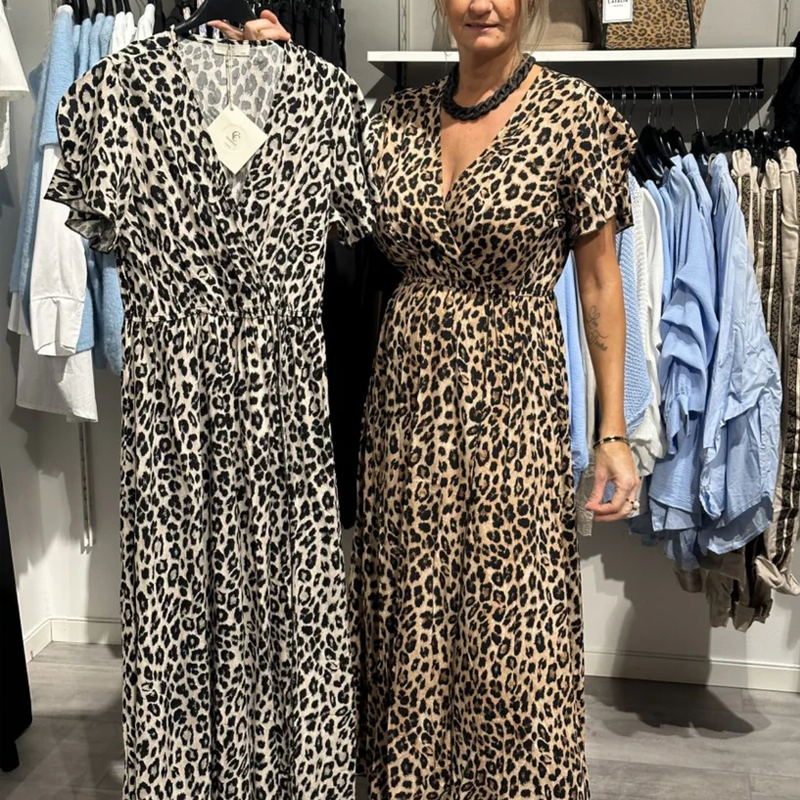 🔥Summer Hot Sale 49％ OFF💝Women’s Fashion Leopard Print Maxi Dress