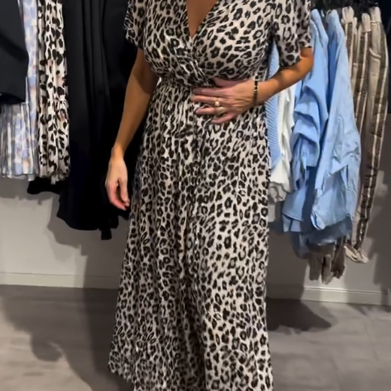 🔥Summer Hot Sale 49％ OFF💝Women’s Fashion Leopard Print Maxi Dress