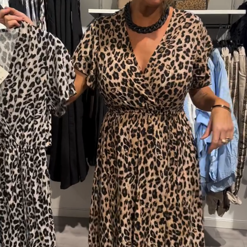 🔥Summer Hot Sale 49％ OFF💝Women’s Fashion Leopard Print Maxi Dress