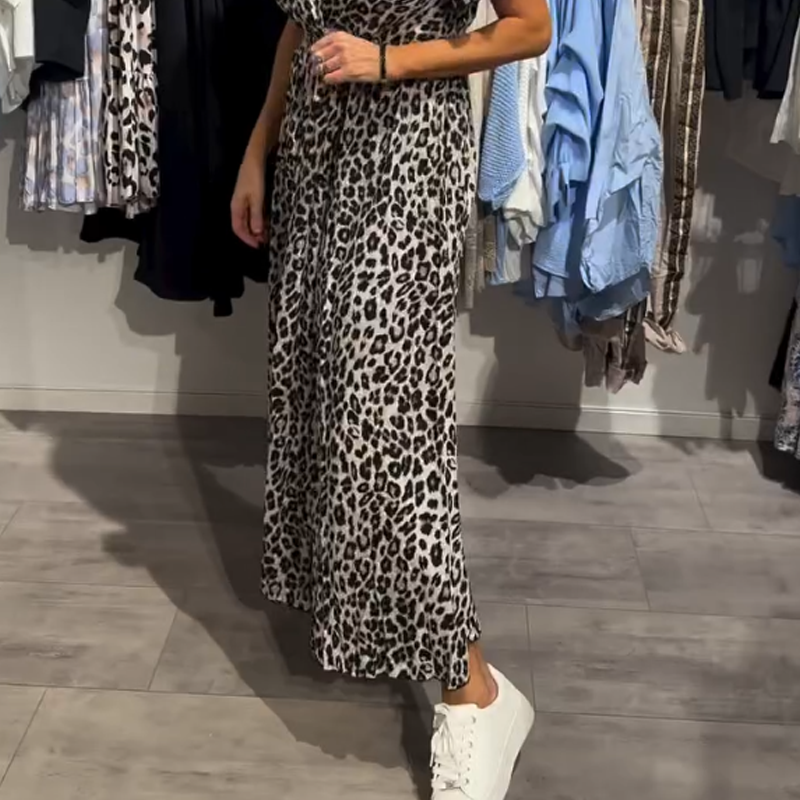 🔥Summer Hot Sale 49％ OFF💝Women’s Fashion Leopard Print Maxi Dress