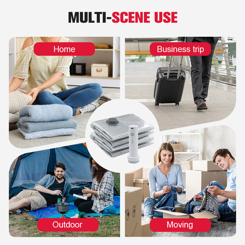 🔥 LAST DAY PROMOTION - 50%OFF 🔥Travel Vacuum Compression Storage Bags with USB - Rechargeable Electric Pump - Ultra - Compact, Lightweight Space - Savers for Clothing & Travel Essentials.