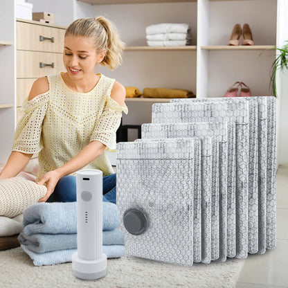 🔥 LAST DAY PROMOTION - 50%OFF 🔥Travel Vacuum Compression Storage Bags with USB - Rechargeable Electric Pump - Ultra - Compact, Lightweight Space - Savers for Clothing & Travel Essentials.