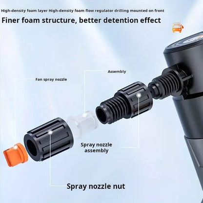 Electric car wash foam gun, handheld high-pressure cleaner, multifunctional, large capacity, long battery life, for cars, kitchen, household cleaning