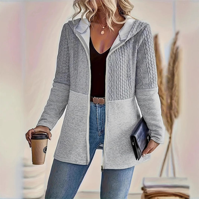 💖LAST DAY PROMOTION - 50%OFF 💖 Women’s Trendy Hooded Long Sleeve Zip-Up Jacket