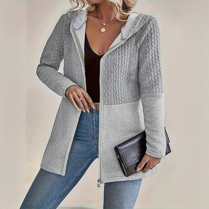 💖LAST DAY PROMOTION - 50%OFF 💖 Women’s Trendy Hooded Long Sleeve Zip-Up Jacket