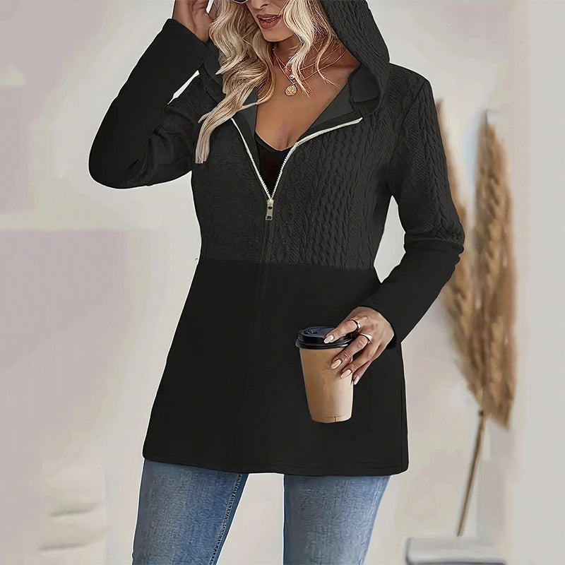 💖LAST DAY PROMOTION - 50%OFF 💖 Women’s Trendy Hooded Long Sleeve Zip-Up Jacket