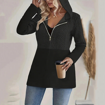 💖LAST DAY PROMOTION - 50%OFF 💖 Women’s Trendy Hooded Long Sleeve Zip-Up Jacket