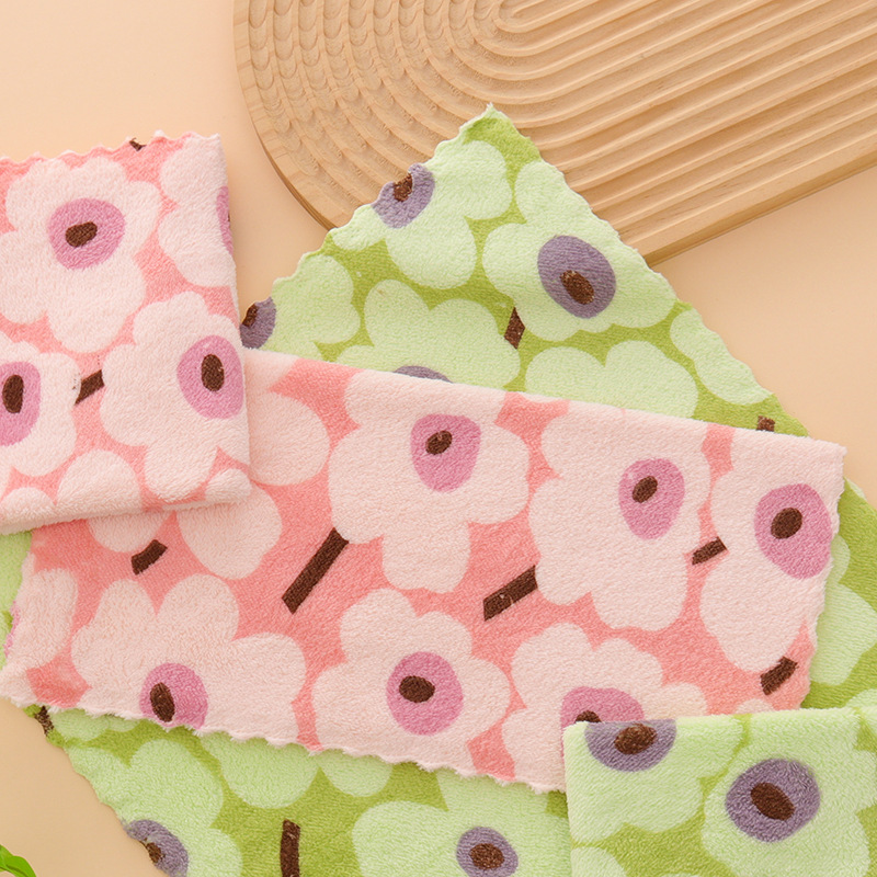 🏆LAST DAY HOT SALE 49% OFF!!🔥Buy More Save More🎉5PCS Coral Flannel Dish Towels for Home Use