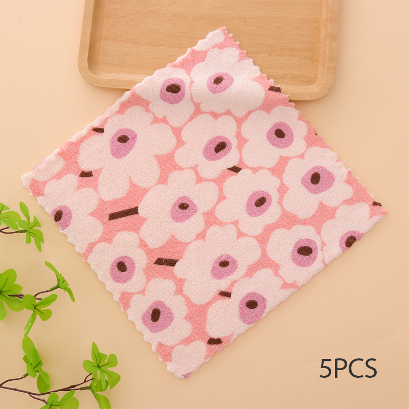 🏆LAST DAY HOT SALE 49% OFF!!🔥Buy More Save More🎉5PCS Coral Flannel Dish Towels for Home Use