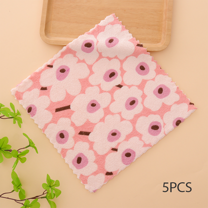 🏆LAST DAY HOT SALE 49% OFF!!🔥Buy More Save More🎉5PCS Coral Flannel Dish Towels for Home Use