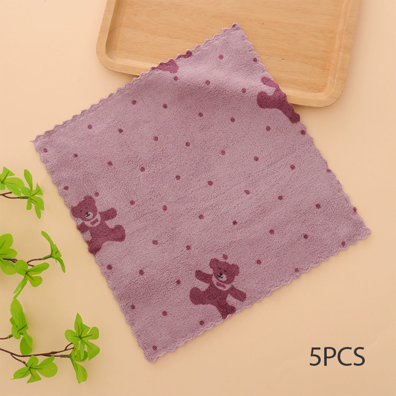 🏆LAST DAY HOT SALE 49% OFF!!🔥Buy More Save More🎉5PCS Coral Flannel Dish Towels for Home Use