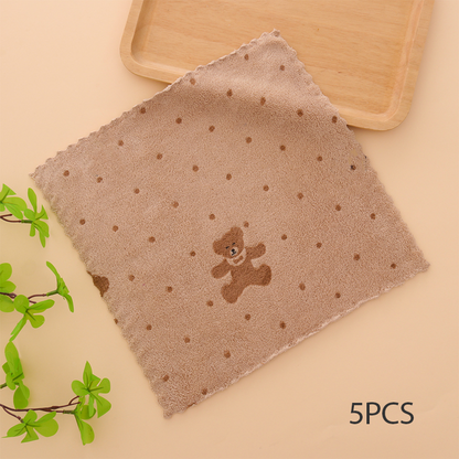 🏆LAST DAY HOT SALE 49% OFF!!🔥Buy More Save More🎉5PCS Coral Flannel Dish Towels for Home Use