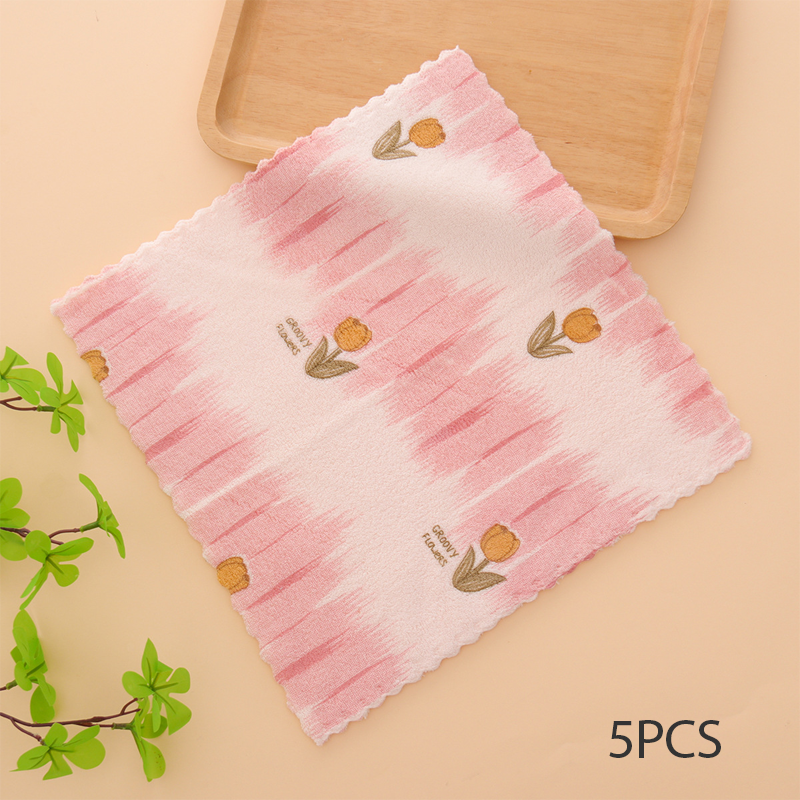 🏆LAST DAY HOT SALE 49% OFF!!🔥Buy More Save More🎉5PCS Coral Flannel Dish Towels for Home Use