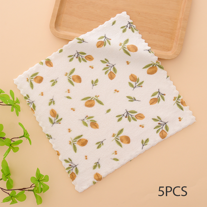 🏆LAST DAY HOT SALE 49% OFF!!🔥Buy More Save More🎉5PCS Coral Flannel Dish Towels for Home Use