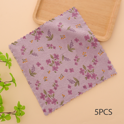 🏆LAST DAY HOT SALE 49% OFF!!🔥Buy More Save More🎉5PCS Coral Flannel Dish Towels for Home Use