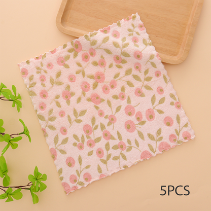 🏆LAST DAY HOT SALE 49% OFF!!🔥Buy More Save More🎉5PCS Coral Flannel Dish Towels for Home Use