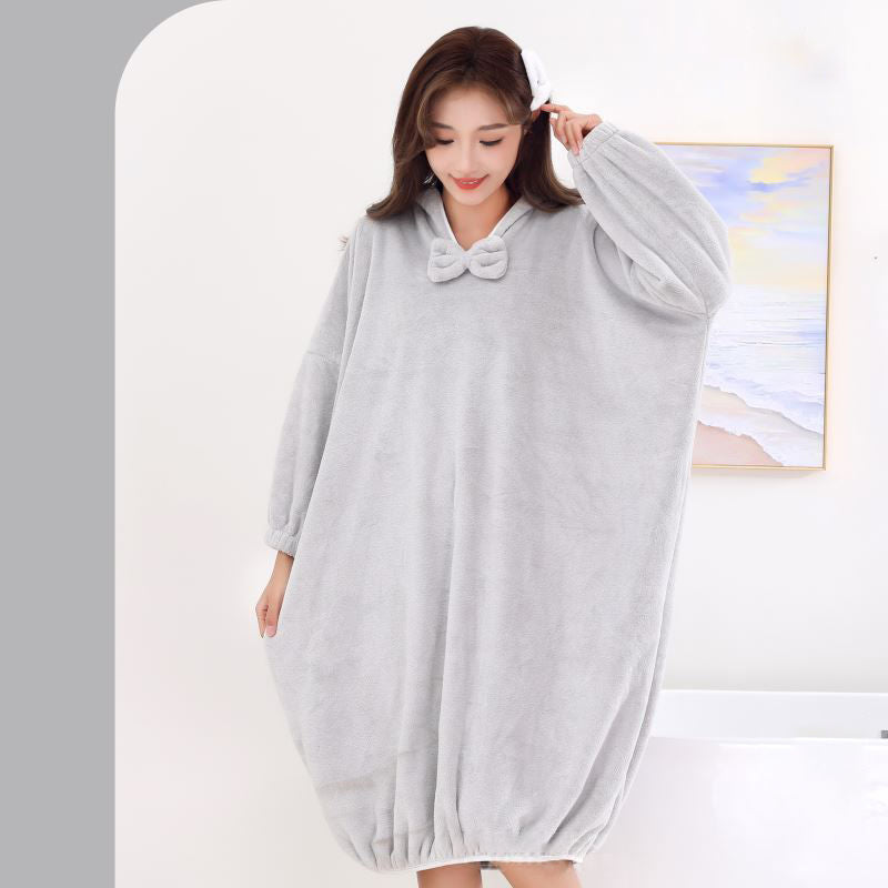 Unisex Ultra-Absorbent & Quick-Dry Hooded Bathrobe