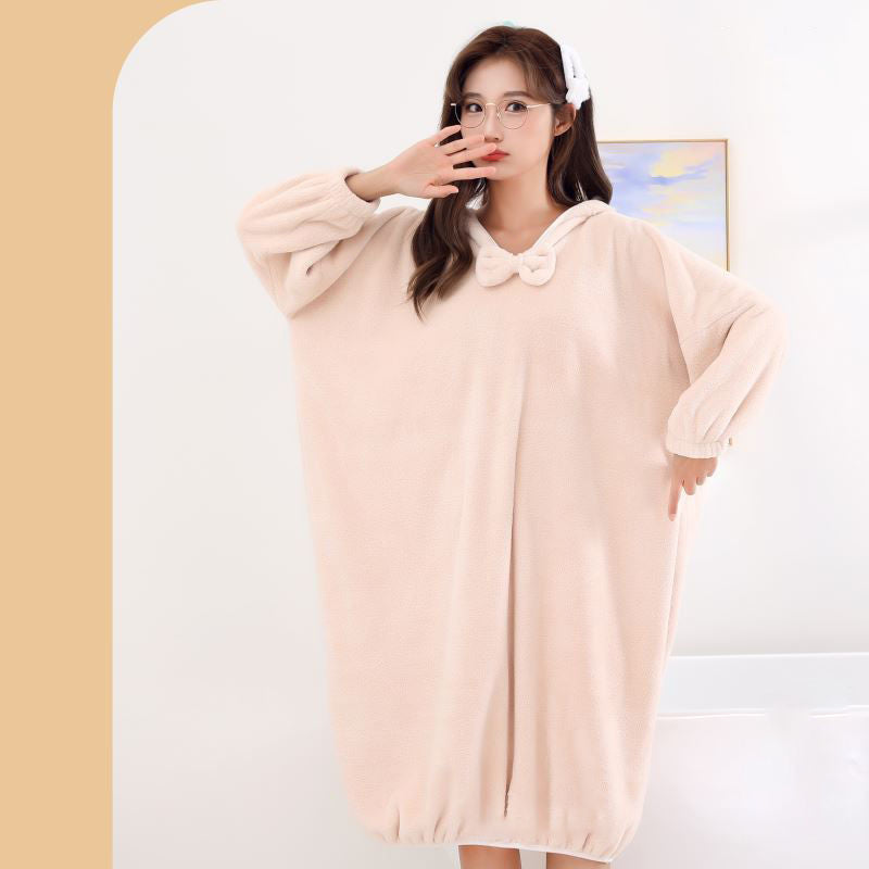 Unisex Ultra-Absorbent & Quick-Dry Hooded Bathrobe