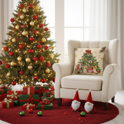 Cute Christmas Print Pillow Cover