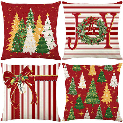 Cute Christmas Print Pillow Cover
