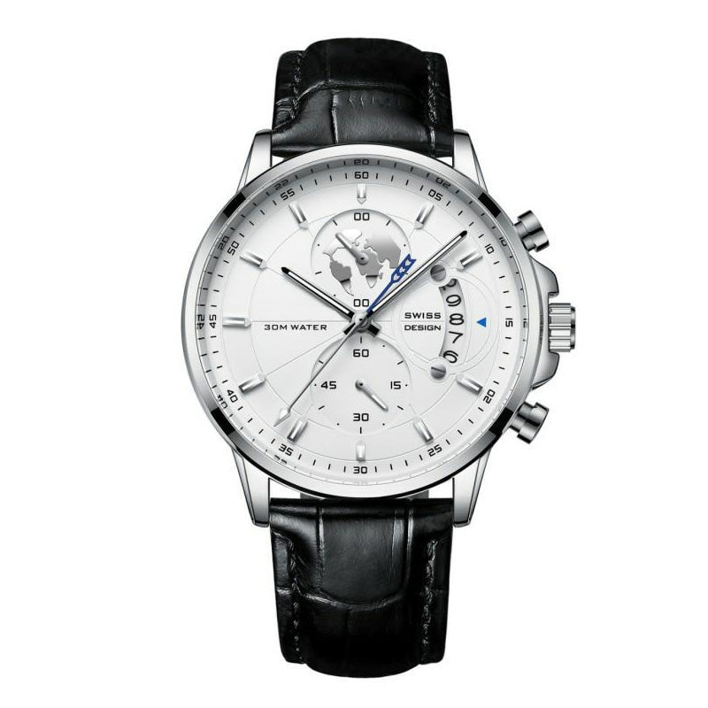 💥Christmas Eve Sale: 50% OFF🌍Men's watch with globe motif in maritime style