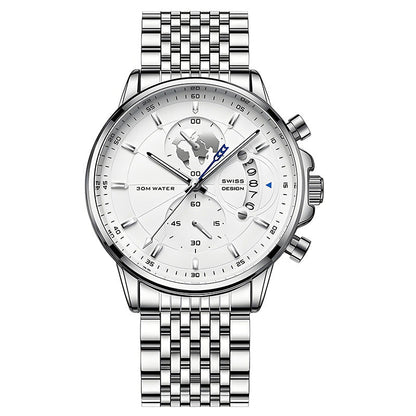💥Christmas Eve Sale: 50% OFF🌍Men's watch with globe motif in maritime style