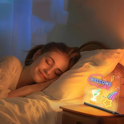 Erasable Light-Up Acrylic Drawing Board with Stand