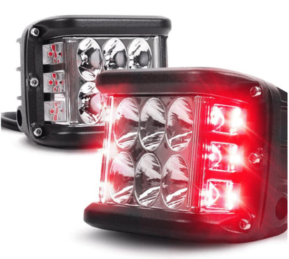 🖤Black Friday topper!✨ Auto Dubbele Zijkant LED Waarschuwingslichten – Tweekleurig, Superfel & Veilig (Universeel Voor Auto’s, Vrachtwagens, Motorfietsen & Meer!)