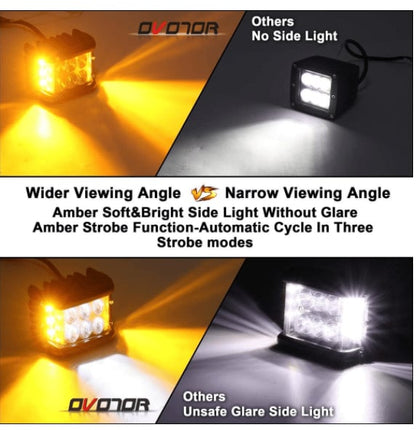 🖤Black Friday topper!✨ Auto Dubbele Zijkant LED Waarschuwingslichten – Tweekleurig, Superfel & Veilig (Universeel Voor Auto’s, Vrachtwagens, Motorfietsen & Meer!)