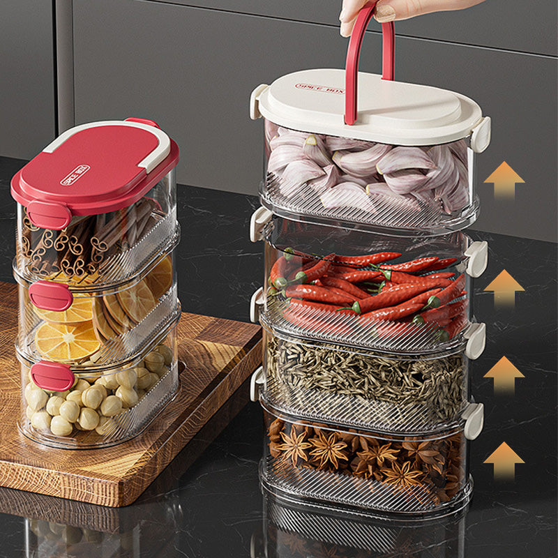 🧂 50% OFF NOW! 🫙 Multi-layer Sealed Spice Organizer – Airtight, Space-Saving & Transparent for Easy Kitchen Storage 🌶️📦✨