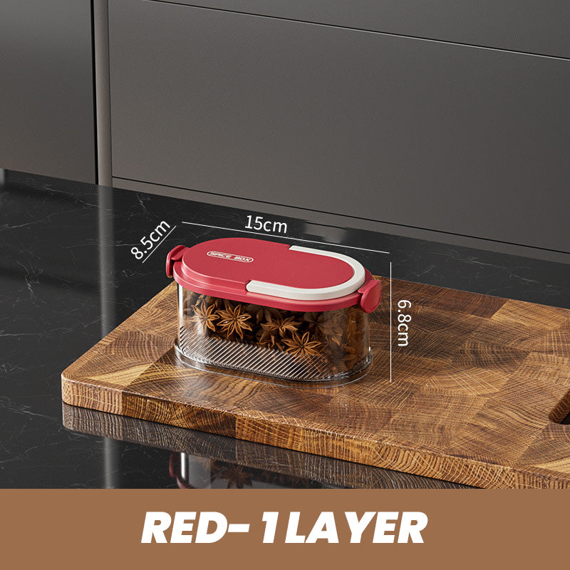 🧂 50% OFF NOW! 🫙 Multi-layer Sealed Spice Organizer – Airtight, Space-Saving & Transparent for Easy Kitchen Storage 🌶️📦✨