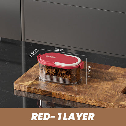 🧂 50% OFF NOW! 🫙 Multi-layer Sealed Spice Organizer – Airtight, Space-Saving & Transparent for Easy Kitchen Storage 🌶️📦✨