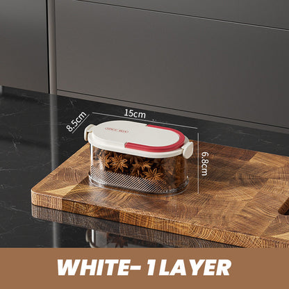 🧂 50% OFF NOW! 🫙 Multi-layer Sealed Spice Organizer – Airtight, Space-Saving & Transparent for Easy Kitchen Storage 🌶️📦✨