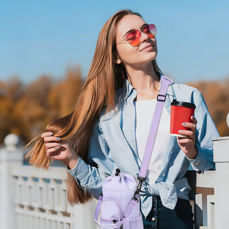 Water Bottle Carrier Bag with Phone Pockets