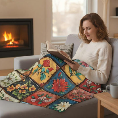 Cozy & Soft Floral Flannel Blanket
