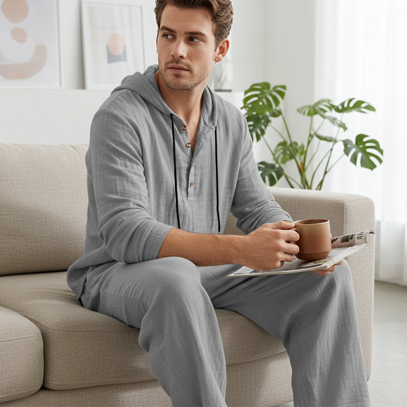 ⏳Time-Limited Special⏰Men's Hooded Casual Loose Top & Pants 2-Piece Set
