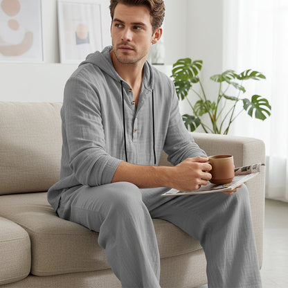 ⏳Time-Limited Special⏰Men's Hooded Casual Loose Top & Pants 2-Piece Set