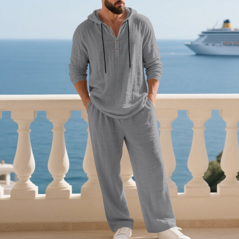 ⏳Time-Limited Special⏰Men's Hooded Casual Loose Top & Pants 2-Piece Set