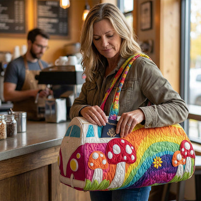Quilted Duffle Print Travel & Gym Bag