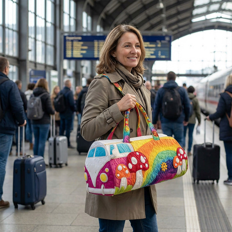 Quilted Duffle Print Travel & Gym Bag
