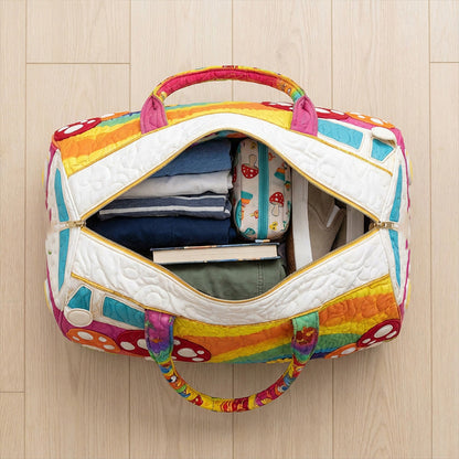 Quilted Duffle Print Travel & Gym Bag