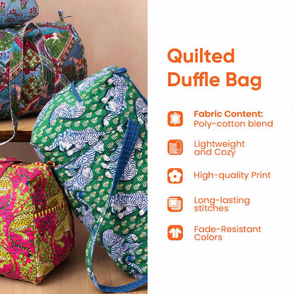 Quilted Duffle Print Travel & Gym Bag