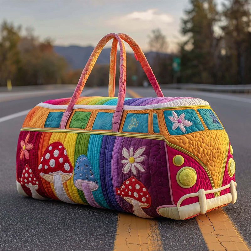 Quilted Duffle Print Travel & Gym Bag