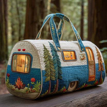 Quilted Duffle Print Travel & Gym Bag