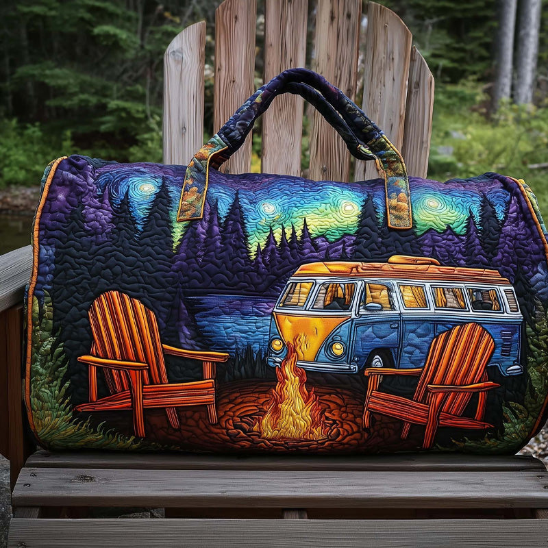 Quilted Duffle Print Travel & Gym Bag