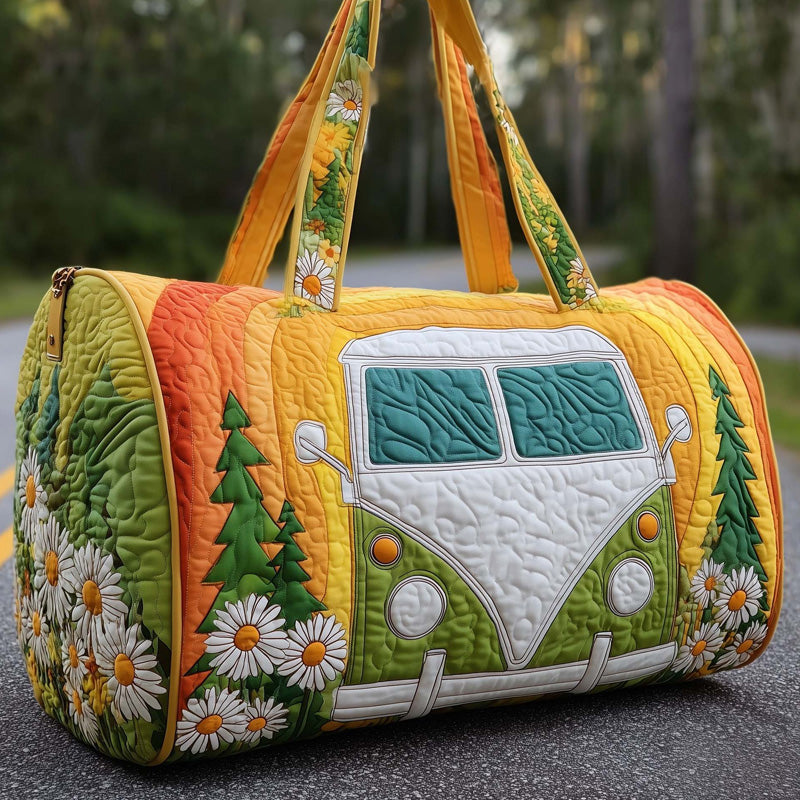 Quilted Duffle Print Travel & Gym Bag